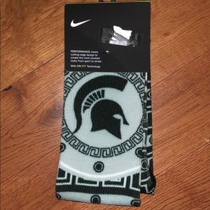Men’s Nike Dri-Fit Performance Socks. MSU. Medium